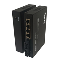 Konverter Media serat optik untuk kamera IP, saklar jaringan jarak jauh 20km 2 * SC + 4 * RJ45 Mode tunggal