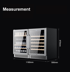 Luxury Dual Zone Wine and Can Fridge Stainless Steel Glass Door Chiller <b>Cooler</b> Cabinet FD-LD42A Dual Zone Wine and Can Fridge FD - Product Image 6