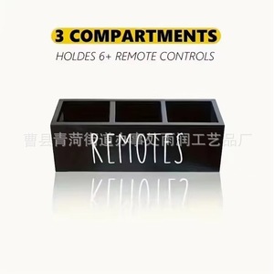 Caja de almacenamiento con control remoto, organizador de escritorio de madera maciza de 18L con compartimentos para uso en el hogar y la oficina - Product Image 5