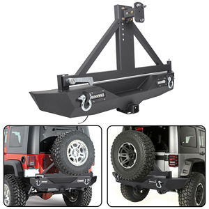 Parachoques trasero todoterreno con portador de neumático de repuesto para Jeep Wrangler JK JKU 2007-2018 - Product Image 2