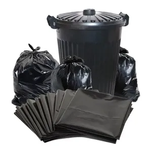 Factory Customization logo HDPE LDPE big Black Trash Bag Large Heavy Duty Plastic Bags Garbage Bags