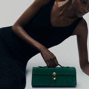 2026 New Trending <strong>Dark</strong> Navy Blue <strong>Pu</strong> <strong>Leather</strong> Plain Elegant Evening Portable Handheld Underarm Silver Buckle Women Purse Bag - Product Image 3
