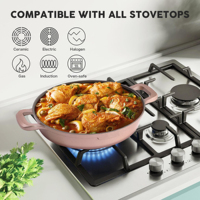 Tajine marocain en aluminium émaillé avec couvercle conique de 28 cm et 32 cm, pot de cuisson antiadhésif