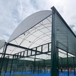 Tetto in Tessuto PVC Impermeabile per Campi da Padel e Tennis 6m e 8m con Rete <span class=keywords><strong>Bianca</strong></span> Attrezzatura per Campo da Tennis - Product Image 1