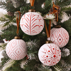 New 8cm 12Pcs Handmade Vintage Christmas Balls Set Xmas Tree Hanging <b>Ornaments</b> For Holiday Decor - Product Image 2