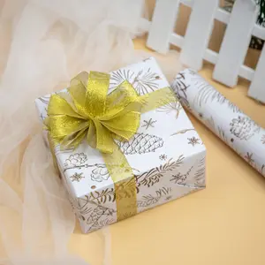 Производитель, счастливая Рождественская свадьба, детская подарочная упаковочная бумага с золотыми точками и печатным логотипом