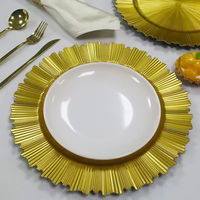 Assiettes de présentation en plastique réutilisables de luxe de 13 pouces, haute qualité, pour décoration de table de mariage et de fête, vente en gros
