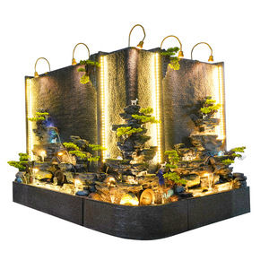 Mur d'eau, rocaille, fontaine, bassin à poissons, paysage aquatique, écran décoratif de style asiatique, séparateur de jardin extérieur - Product Image 5