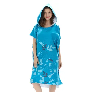 Toalha de poncho com capuz personalizada, poncho à prova de vento para mulheres