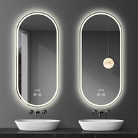 Miroir de salle de bain LED pour hôtel avec fonction anti-buée, miroir de maquillage mural à intensité variable, vente en gros