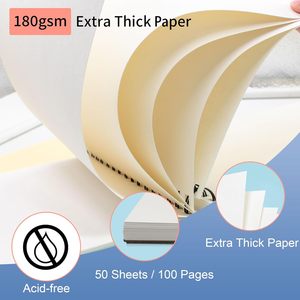 Cuaderno de bocetos <span class=keywords><strong>A5</strong></span>, <span class=keywords><strong>papel</strong></span> grueso de 180gsm, 100 páginas/50 hojas, cuaderno de bocetos <span class=keywords><strong>DIN</strong></span> encuadernado en espiral, Bloc de notas de arte - Product Image 6