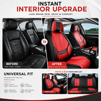 Kit de housses de siège arrière réglables de luxe Luxfit en cuir Nappa, protection complète des sièges arrière, compatible airbag, pour berline, SUV, pick-up, 5 places