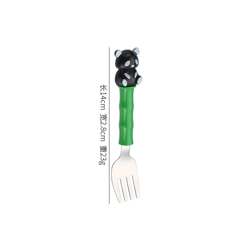 Tenedor Panda Negro [Acero Inoxidable 304]