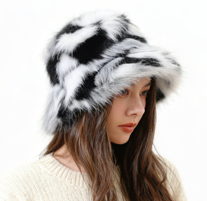Luxury Winter Warm Cartoon Faux Fur Unisex <strong>Fisherman</strong> Bucket Hat <strong>for</strong> Ski Cycling Daily Use Long-pile Bucket Hat Knitted Hat - Product Image 2