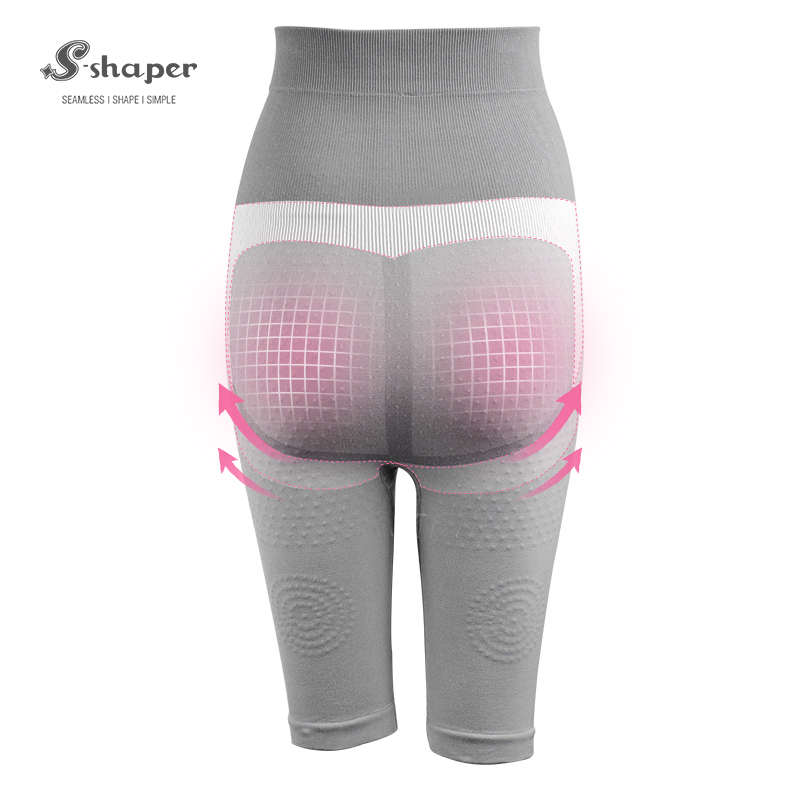 S-SHAPER donne senza soluzione di continuità tormalina pantaloni di bambù a vita alta metà coscia pancia più sottile controllo Butt Lifter Hip Shaperwear Shorts