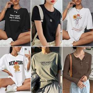 Venta Directa de Fábrica, Camiseta de Cuello Redondo de Manga Corta y Larga para Hombre y Mujer, Camiseta Blanca Estampada - Product Image 5