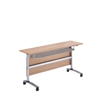 Tables de formation et de conférence pliantes en bambou, longues et en forme de barre, pour deux personnes, à combiner librement, pour les salles de formation des écoles et des bureaux