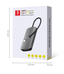 Grey nhôm trường hợp <span class=keywords><strong>USB</strong></span>-C Docking Station 5 trong 1 loại C <span class=keywords><strong>HUB</strong></span> HD chuyển đổi 4K HDMI PD VGA tốc độ cao <span class=keywords><strong>USB</strong></span> <span class=keywords><strong>HUB</strong></span> 3.0 - Product Image 6