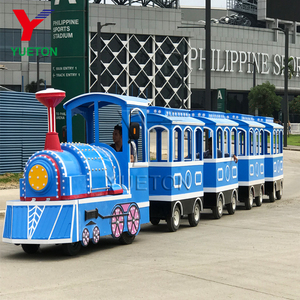 รถไฟไร้รางธุรกิจสวนสนุกสำหรับเด็ก รถไฟไฟฟ้ากลางแจ้ง ขายดีในจีน ห้างสรรพสินค้าจีน บิ๊กบลู - Product Image 2