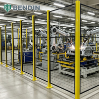 Pagar Pengaman Robot Baja Karbon Rendah dengan Akses Gerbang Pengaman yang Aman untuk Sel Robot Palletizing dan Pemisahan Bengkel yang Terjamin