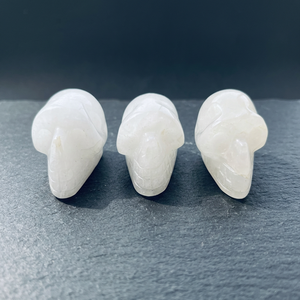 Escultura de Calavera Tallada en Cristal Blanco, Arte de Forma Libre con Temática Animal, Artículo Coleccionable - Product Image 1