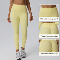 Leggings de yoga taille haute effet seconde peau pour femme, avec effet froncé discret rehausseur de fessier, très élastiques et respirants, pour l'entraînement et le quotidien