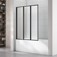 Salle de bain panneau de douche en verre personnalisé écran porte de douche noir mat
