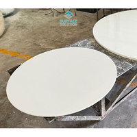 Marque Surface Solution Maison et Restaurant Dessus de table blancs Dessus de table rond haut en marbre