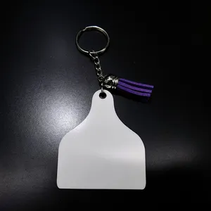 Sublimation Cow Tag Plastic Cow Ear Tag Blanks Double Sided Keychain