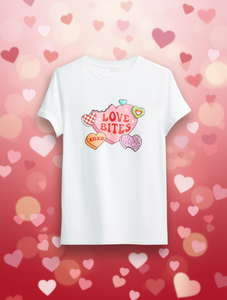 T-shirt da donna con stampa a cuore e scollo rotondo, a maniche corte, vestibilità ampia, casual, per tutte le stagioni, top per San Valentino - Product Image 2