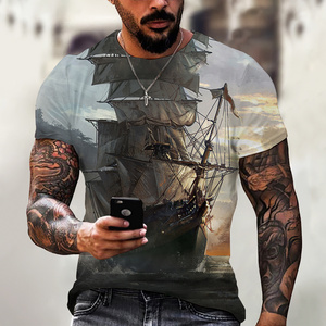 Fitspi Vintage <strong>Men</strong> Ship T-<strong>shirts</strong> 3D Printed <strong>Pirate</strong> Ship Crew Neck Short Sleeve T <strong>Shirt</strong> for <strong>Men</strong> Oversized Tops Tee <strong>Shirt</strong> - Product Image 5