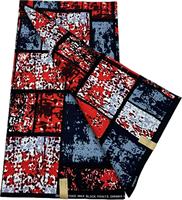 Kain Katun Kitenge Tekstil Berkualitas Tinggi 6 Yard Veritable DISCO, Kain Cetak Lilin Afrika Etnik, Kain Cetak Geometris Abstrak
