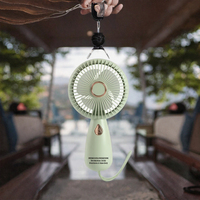 Ventilateur portable LED rechargeable avec trois vitesses et batterie intégrée pour usage hôtelier