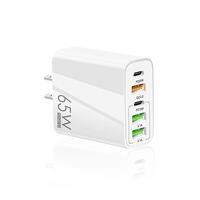 Pengisi Daya 120/65W 5-Port QC2.0 dengan 3 Port USB-A + 2 Port USB-C PD Output 5V 3A 15W Colokan EU/US/UK