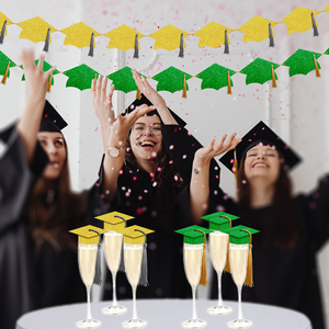 <span class=keywords><strong>Guirnalda</strong></span> de Decoración para Gorro de Graduación, Clase de 2026, Artículos para Fiesta de Graduación, Pancarta con Gorros de Graduación, Mini Gorros de Graduación con Borlas - Product Image 5