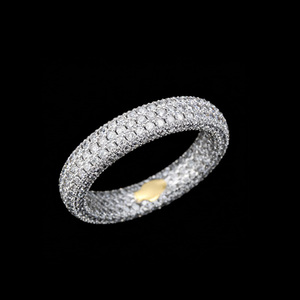 Anello <span class=keywords><strong>da</strong></span> <span class=keywords><strong>Uomo</strong></span> in Argento Sterling 925 con Diamanti CZ, Lavorazione Artigianale, Stile Bling Iced Out - Product Image 2