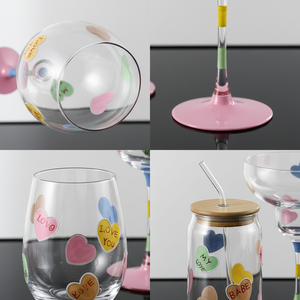 Sang Trọng Pha Lê Thủy Tinh Tùy Chỉnh Rõ Ràng Màu Thủy Tinh Borosilicate Bong Bóng Cổ Điển Rượu Vang Đỏ Hoàng Gia Cô Gái Của Phong Cách Tình Yêu Sticker Cốc - Product Image 2