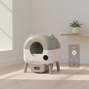 Kotak Pasir Kucing Otomatis Pintar Kapasitas Besar 75L dengan Kontrol Aplikasi Wi-Fi dan Filter Penghilang Bau untuk Banyak Kucing - Product Image 1