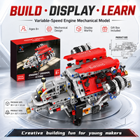 Kit de Montaje de Motor de Velocidad Variable, Modelo de Motor Técnico, Kits Mecánicos Impulsados por Motor, Juguete Educativo STEM, Regalo de Ingeniería, Juguetes de Construcción