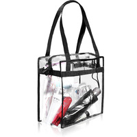 Sac fourre-tout carré en PVC transparent avec couleurs mélangées et sangle d'épaule sérigraphiée pour le sport, les jeux et le shopping