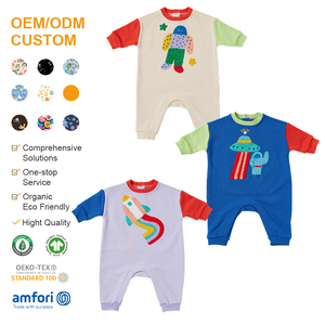 Organic Cotton Baby Romper Fleece Baby Jumpsuit Custom Newborn Sleep Suit Eco Friendly Baby Clothes Winter Newborn <strong>Onesie</strong> - Product Image 1
