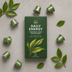 Capsules de matcha de qualité professionnelle compatibles avec les machines Nespresso, riches en umami, thé vert biologique en dosettes - Product Image 5