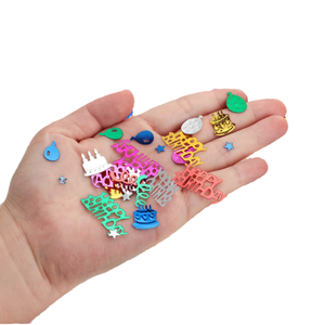 DAMAI Happy birthday confetti birthday cake metallic foil confetti <b>balloons</b> <b>table</b> confetti decorations for parties - Product Image 1