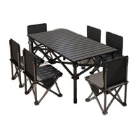 Table et chaises de camping Explorer en fer, ensemble complet portable de style paresseux avec sac de rangement pour pique-nique