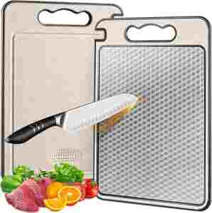 Tabla de Cortar de Plástico y Acero Inoxidable SS304 de Doble Cara, Resistente a los Arañazos, Sostenible y Apta para Lavavajillas - Product Image 1