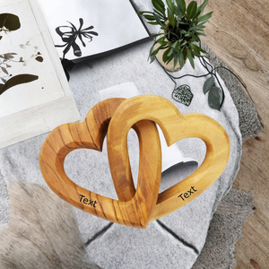Ornements en bois personnalisés en forme de double cœur pour la Saint-Valentin, la remise des diplômes, Noël, les couples, les mariages, les anniversaires, la décoration de la maison - Product Image 3