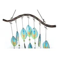 Customized Glass Peacock Wind Chimes, Hanging Bell