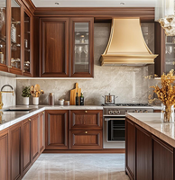 Meuble de rangement d'îlot de cuisine moderne style Shaker pour appartement, en laque, verre, ignifuge, écologique, bois, contreplaqué, MDF, marbre, stratifié