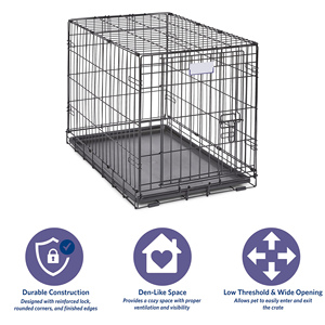 Cages pour animaux de compagnie en métal nouvellement améliorées La caisse pour maisons à chiens comprend un panneau de séparation des pieds de protection du sol anti-fuite - Product Image 5