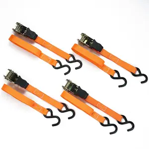 Amazon Top Seller 2024 Ratchet Strap 25MM 4.5M 800KG 4Pack Ratchet Tie Downs With S Hooks